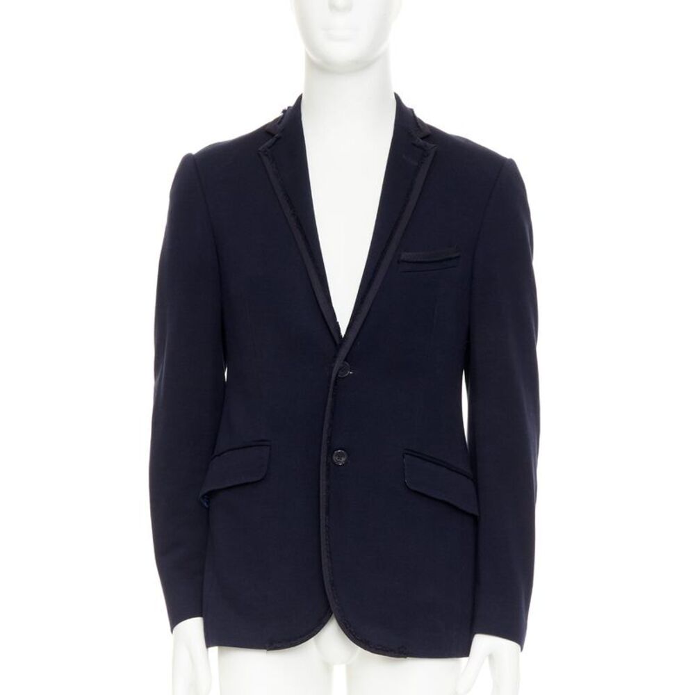 Etro New Jersey navy cotton paisley lined blazer